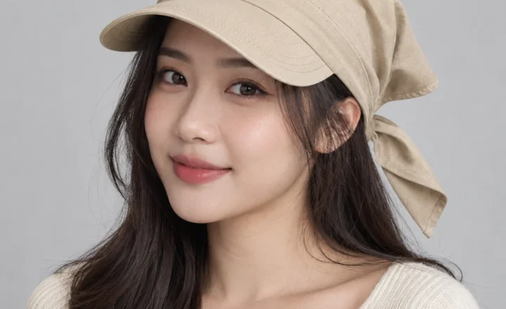 Mũ khác bandana canvas màu be phong cách thể thao