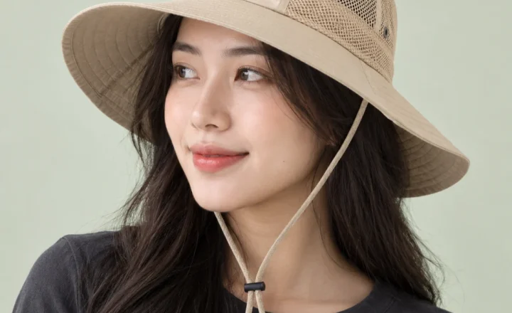 Mũ khác beanie lưới thoáng màu be dùng dã ngoại