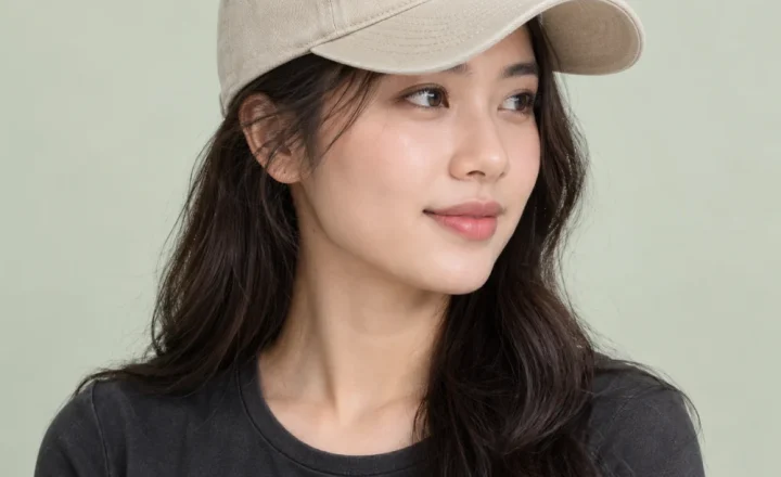 Mũ đồng phục doanh nghiệp denim màu kem phong cách vintage