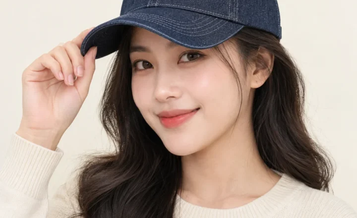 Mũ đồng phục quà tặng denim xanh navy phong cách thể thao