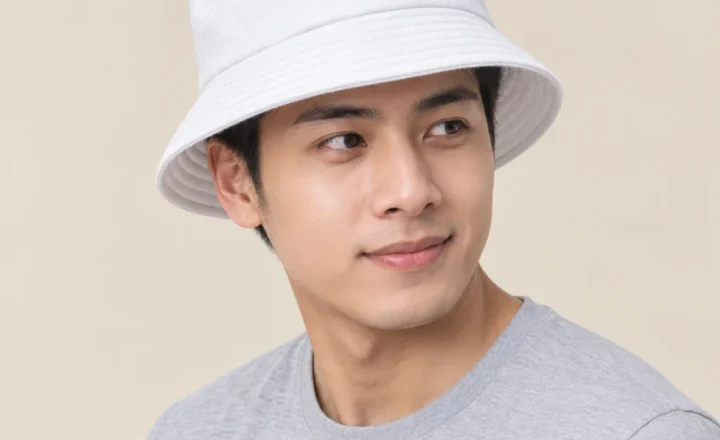 Mũ đồng phục du lịch nỉ trắng form đứng