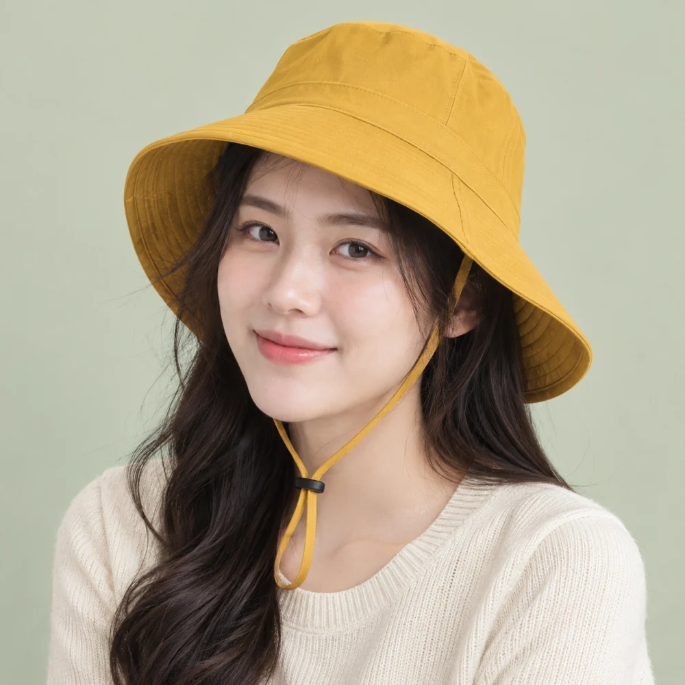 Mũ đồng phục học sinh / trẻ em canvas vàng mustard dùng ngoài trời