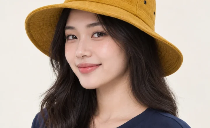 Mũ đồng phục du lịch nỉ vàng mustard phong cách vintage