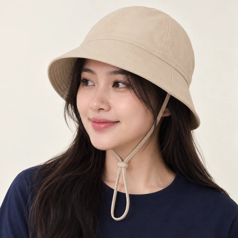 Mũ đồng phục học sinh / trẻ em microfiber màu be form ôm đầu