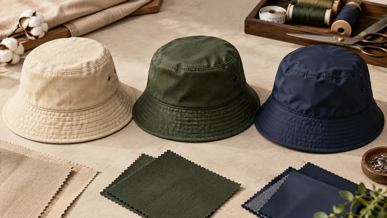 So sánh cotton, kaki và polyester khi chọn mũ tai bèo
