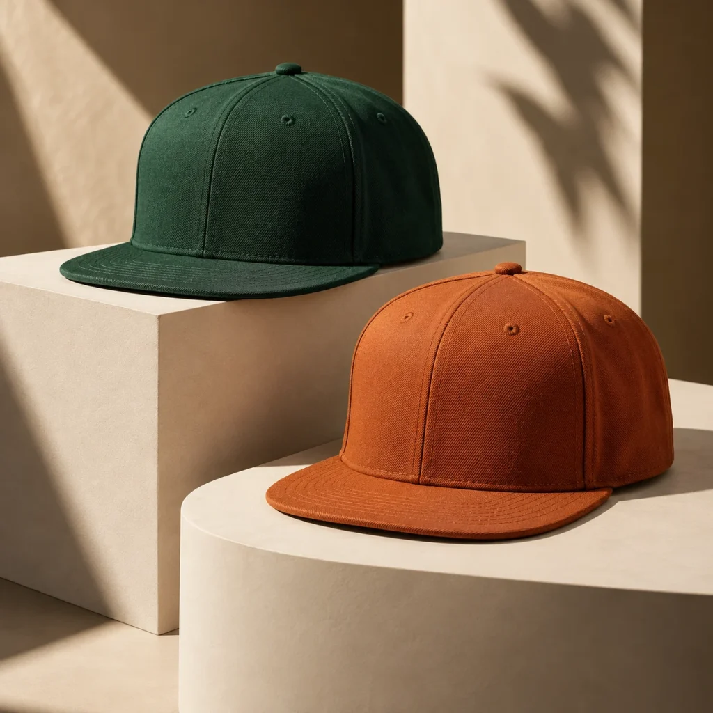 Bộ đôi mũ snapback xanh rừng và cam đất